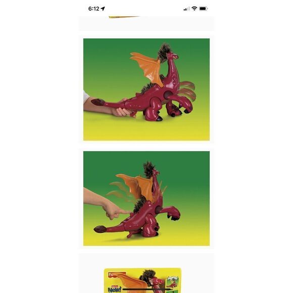 Fisher Price imaginex Large Fuzzy Dragon - Picture 2 of 5